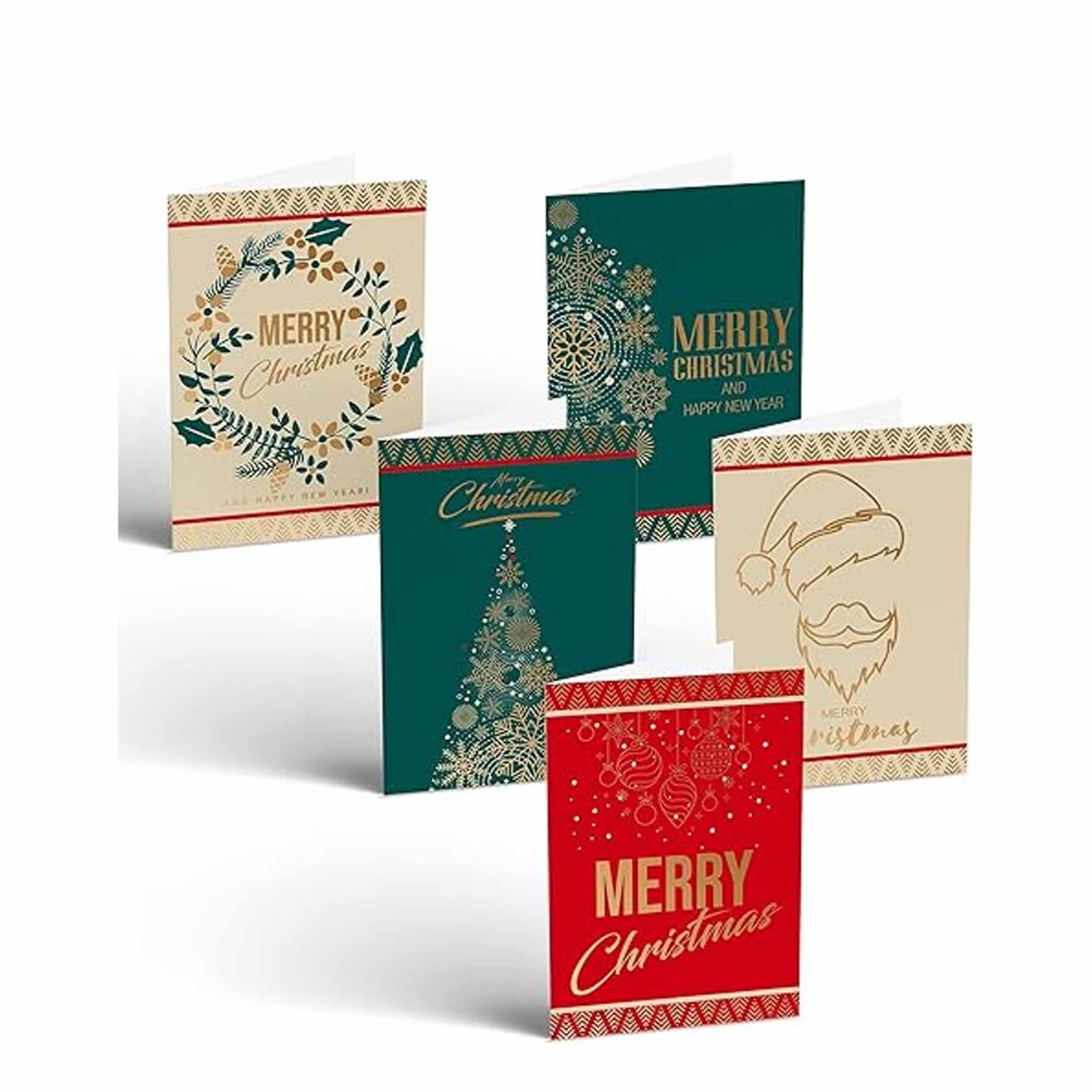 Christmas Cards with Gold Foil Iconic Images, 5&#x22; x 7&#x22;, High Gloss