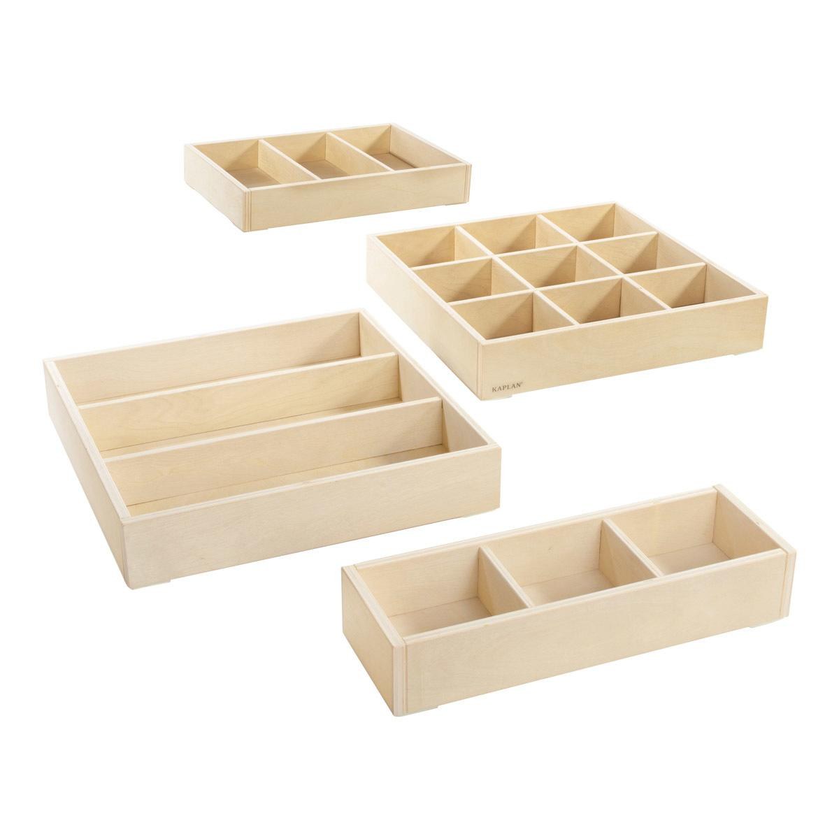 Machine Learning Trays Kaplan Early Learning Company Loose Parts Stacking Wooden Trays - Set ...