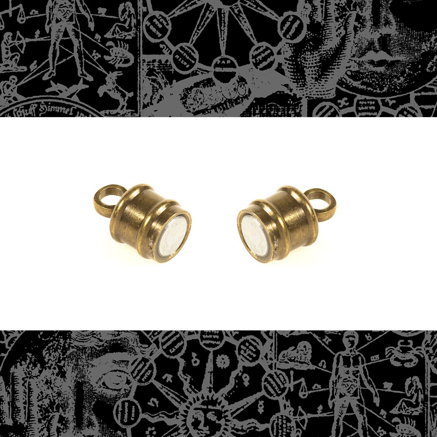 Antiqued Brass Plated Magnetic Barrel Clasps CL9-AB