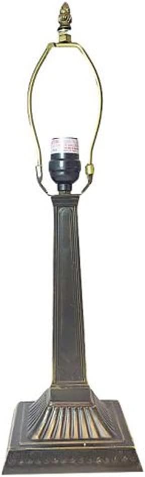 Mission Metal Lamp Base, Dark Bronze Finish With Gold Highlights, Nicely Weighted, 18.75" Tall