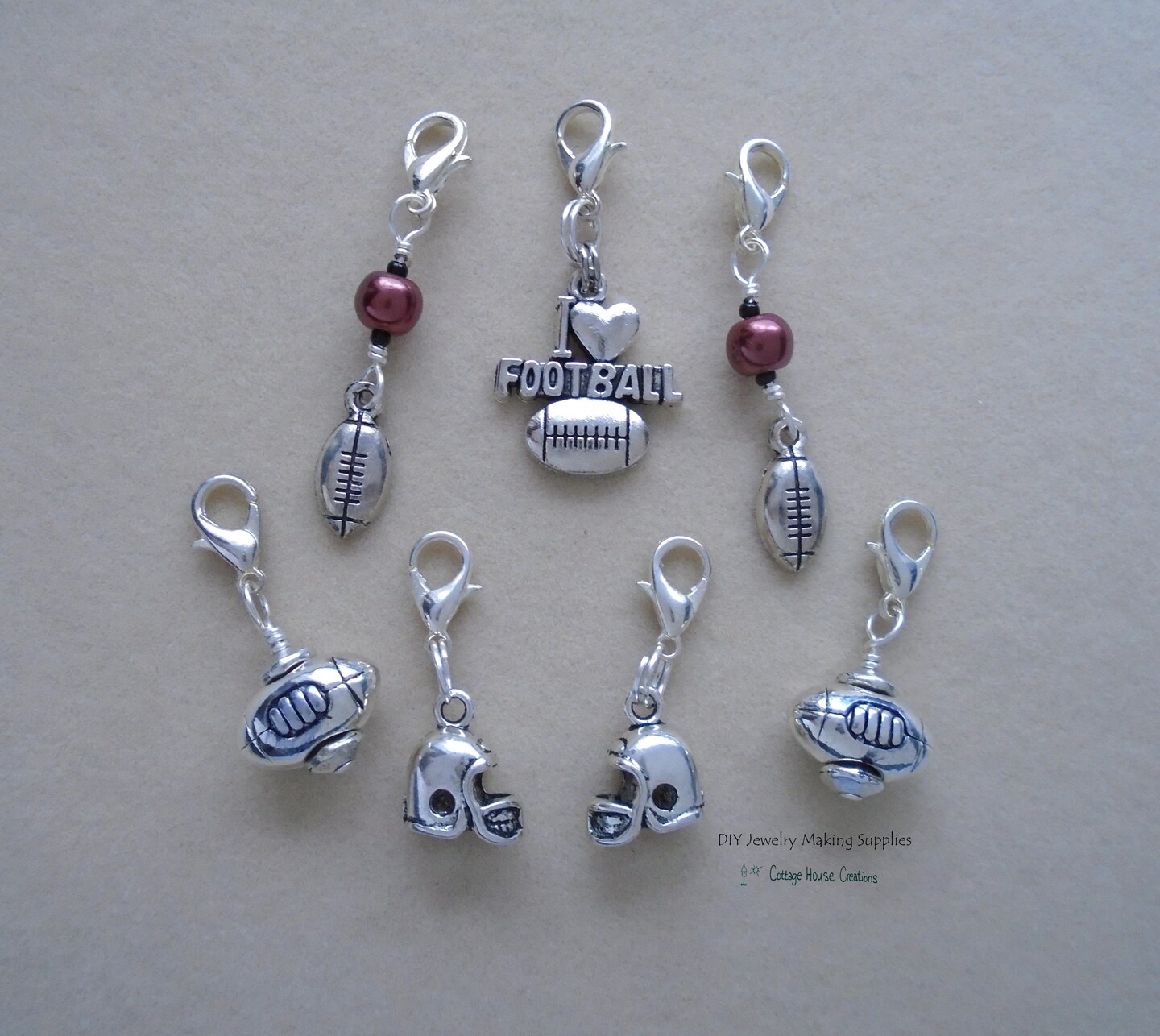 7pc Football Charms DIY Jewelry Adult Crafting MakerPlace by Michaels
