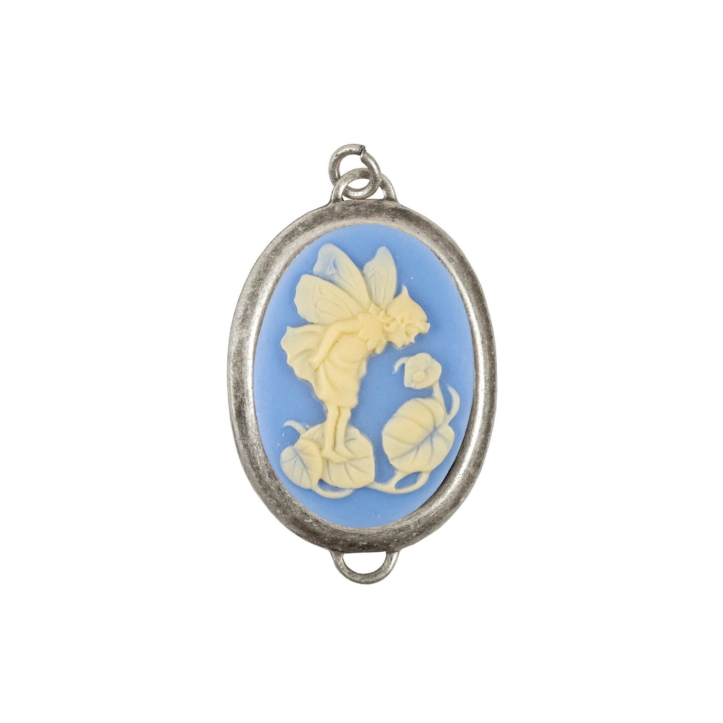 Blue and Cream Fairy with Ladybug 25mm x 18mm Cameos  - Set of Six - XXX - CAM250
