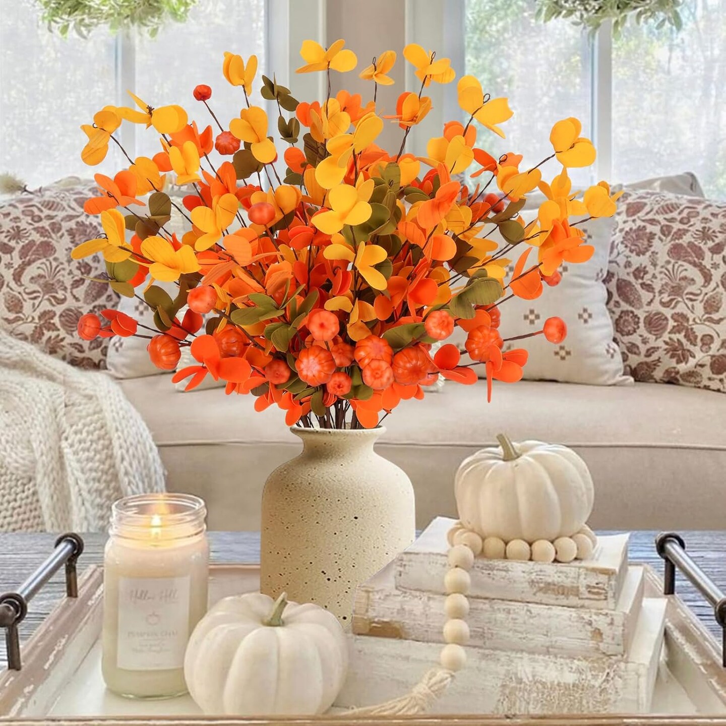 Fall Floral Stems with Pumpkins and Berries