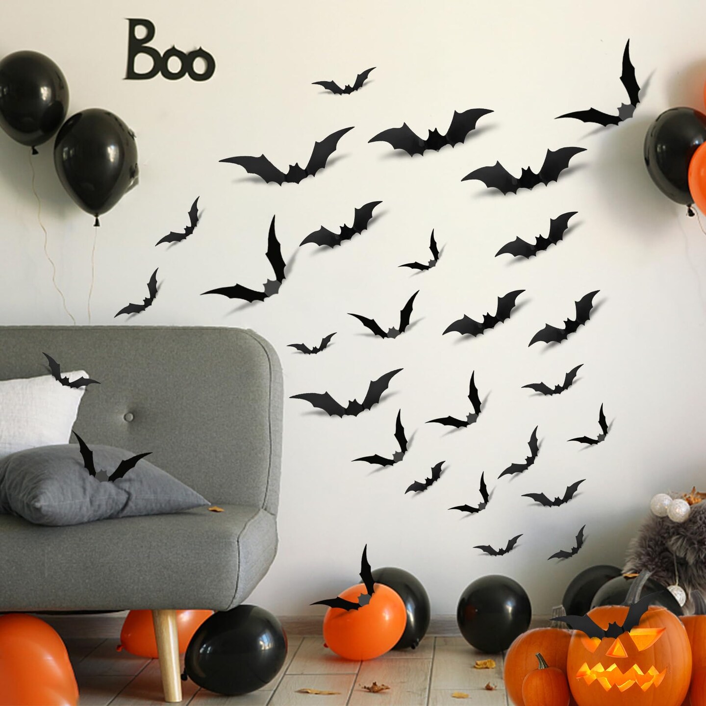 96 Pieces Halloween Decorations Clearance Bats , Halloween Decorations Indoor Clearance, Halloween Decor Wall Decor, Bats Halloween Decorations Outside Clearance for Bedroom Halloween Party Decorations