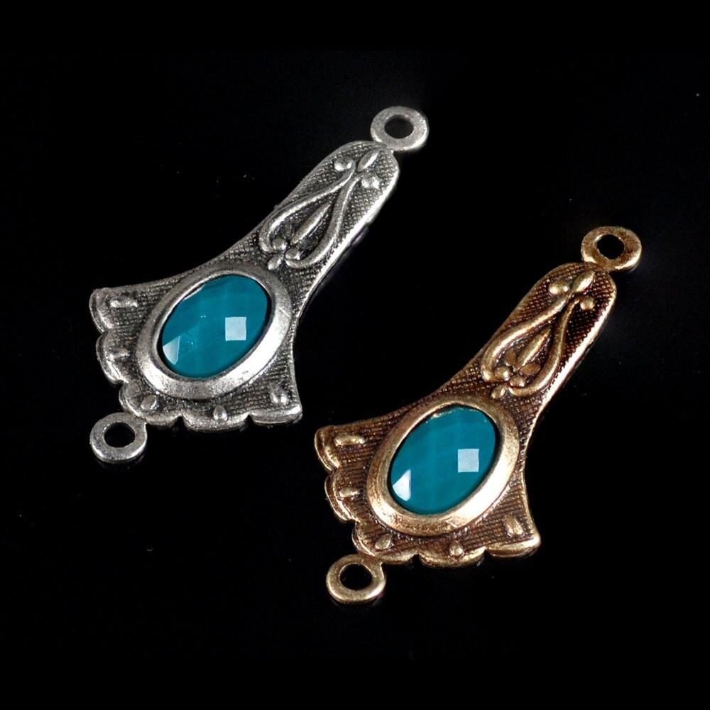 Faux Teal Stone Resin 4mm x 6mm Flat Back Cabochons - Set of Twenty-Four - CAB30