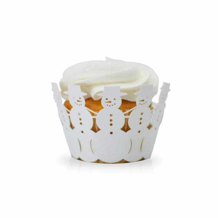 White Snowman Cupcake Wrappers &#x26; Liners | 25 PC Set