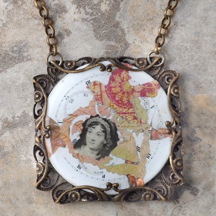 Antiqued Silver Plated Brass Ornate Large Square Filigree - S-W01