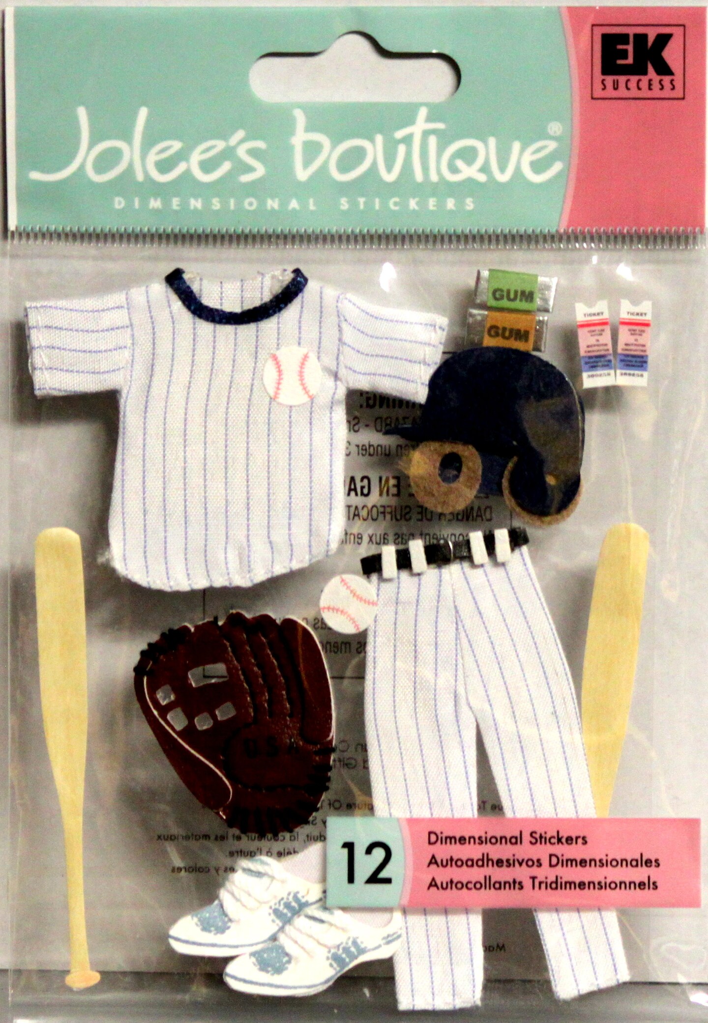 Jolee&#x27;s Boutique Baseball Dimensional Stickers