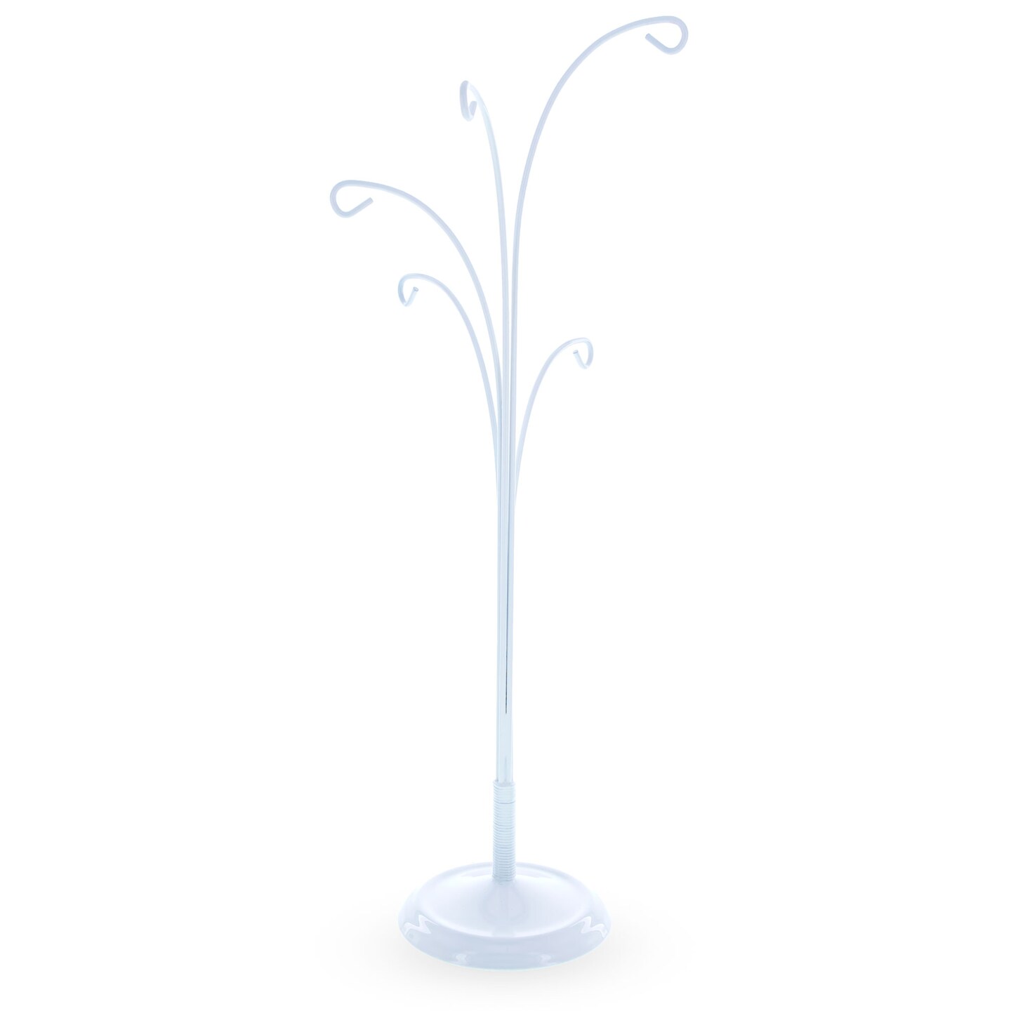 5-Arm Scroll Tree Branches White Painted Metal Ornament Display Stand 14.5 Inches (Poland)