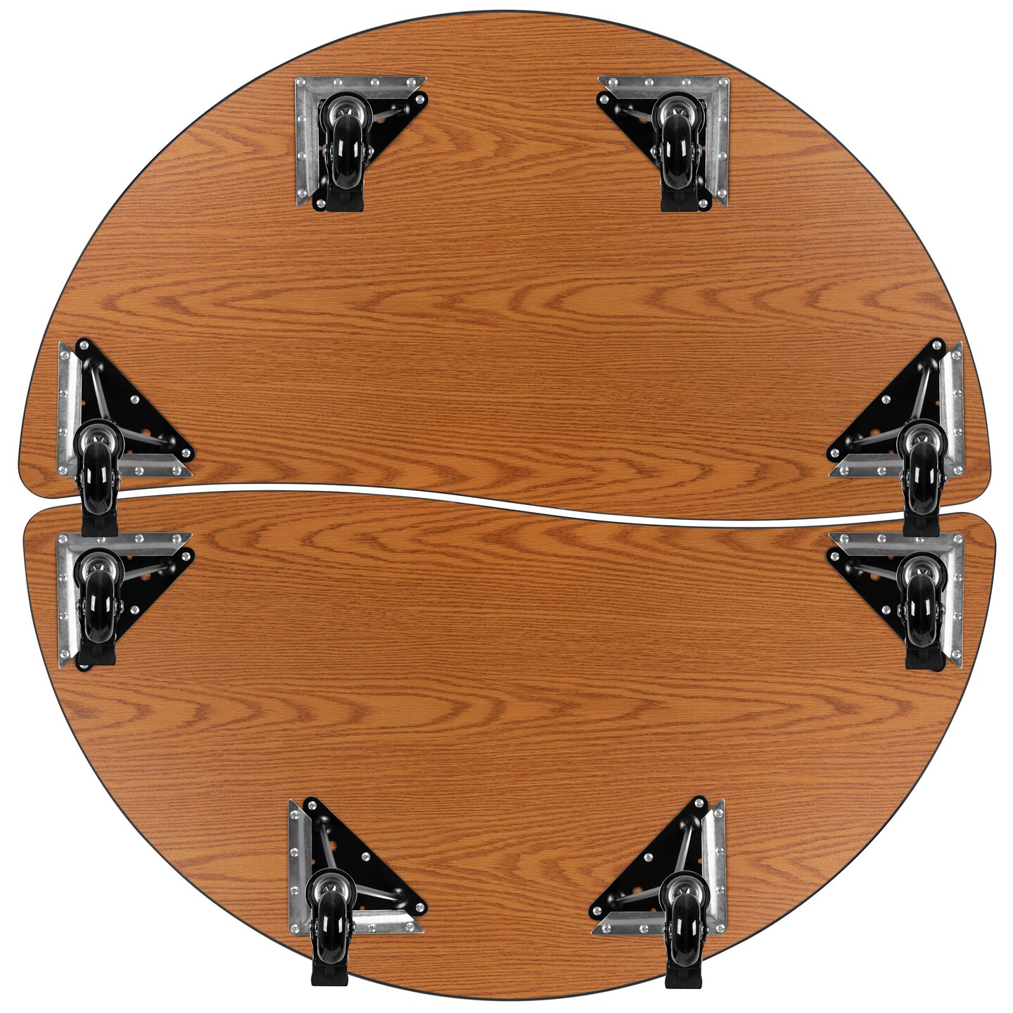 Emma and Oliver 2 Piece Mobile 47.5" Circle Collaborative Grey Adjustable Activity Table Set