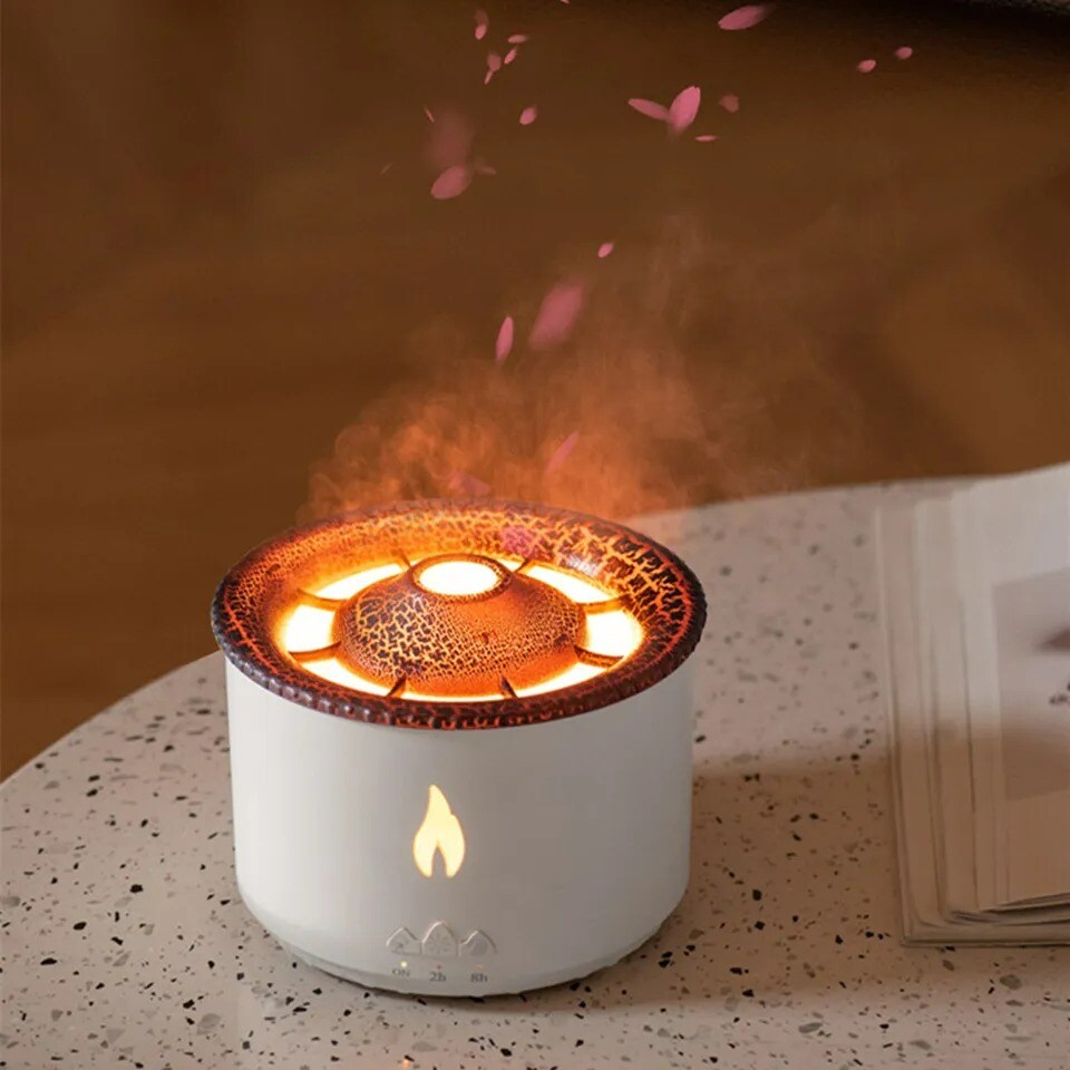 Volcanic Flame Humidifiers Air Aroma Diffuser Essential Oil Humidifier 360ml