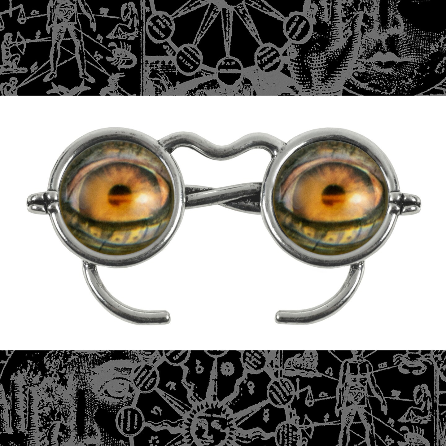 12mm Round Golden Hooded Eye Cabochons - Set of Two - CAB42