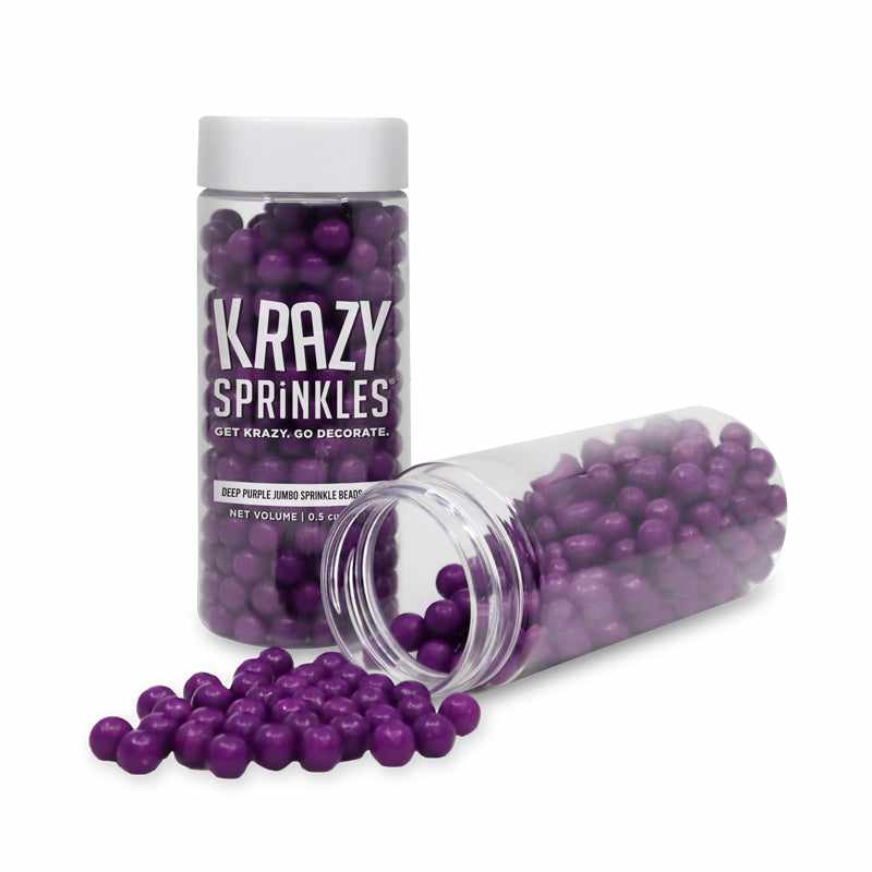 Krazy Sprinkles - Deep Purple 8mm Sprinkles (1/2 Cup, 1x Jar) for Cakes, Ice Cream & Cookies