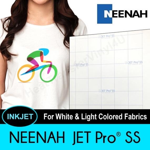 SOFT STRETCH INKJET IRON ON HEAT TRANSFER PAPER NEENAH JET PRO SS 8.5 X 11&#x22; 200 PK