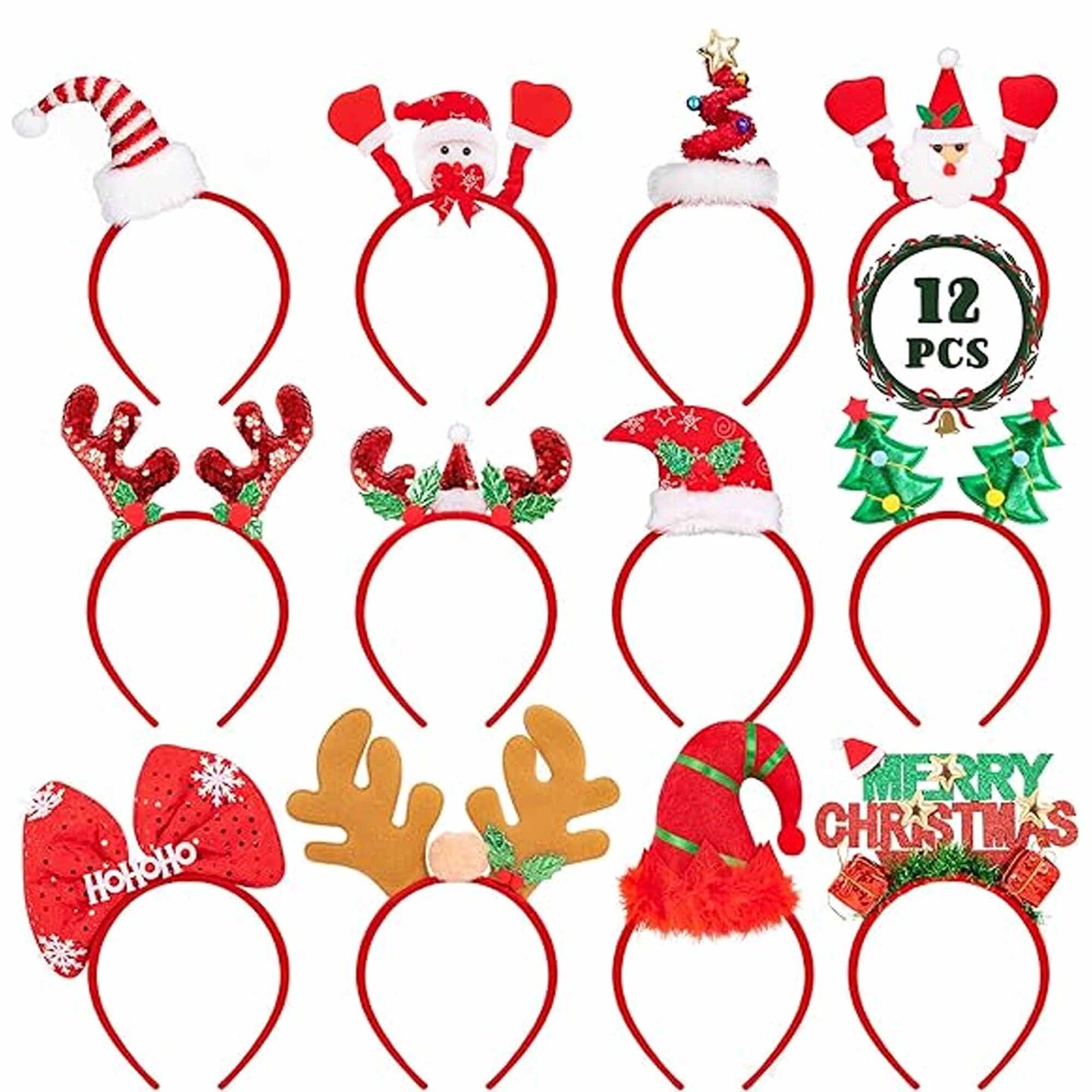 Christmas Headbands Felt Xmas Head Topper