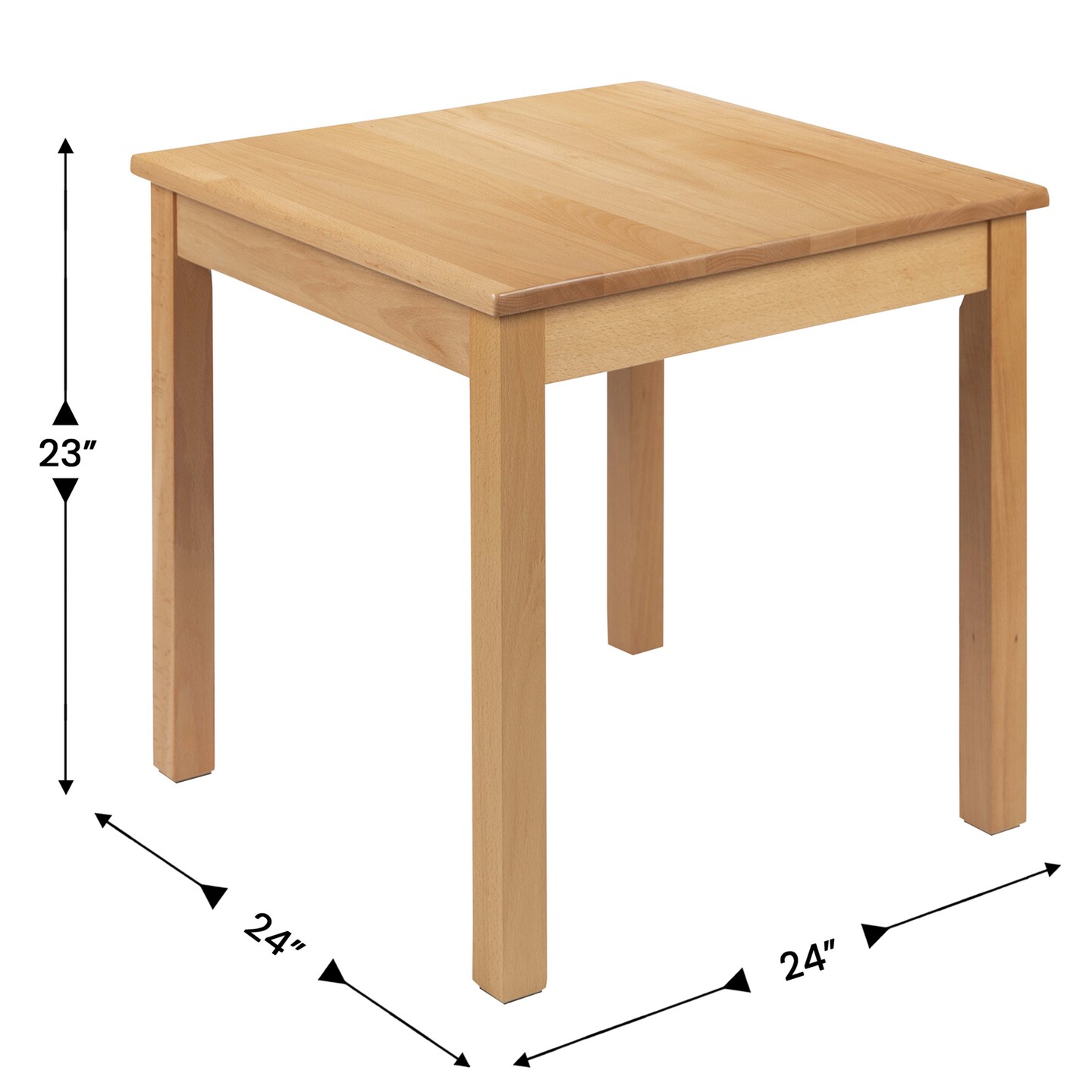 Emma and Oliver Kids Natural Solid Wood Table and Chair Set for Classroom, Playroom, Kitchen