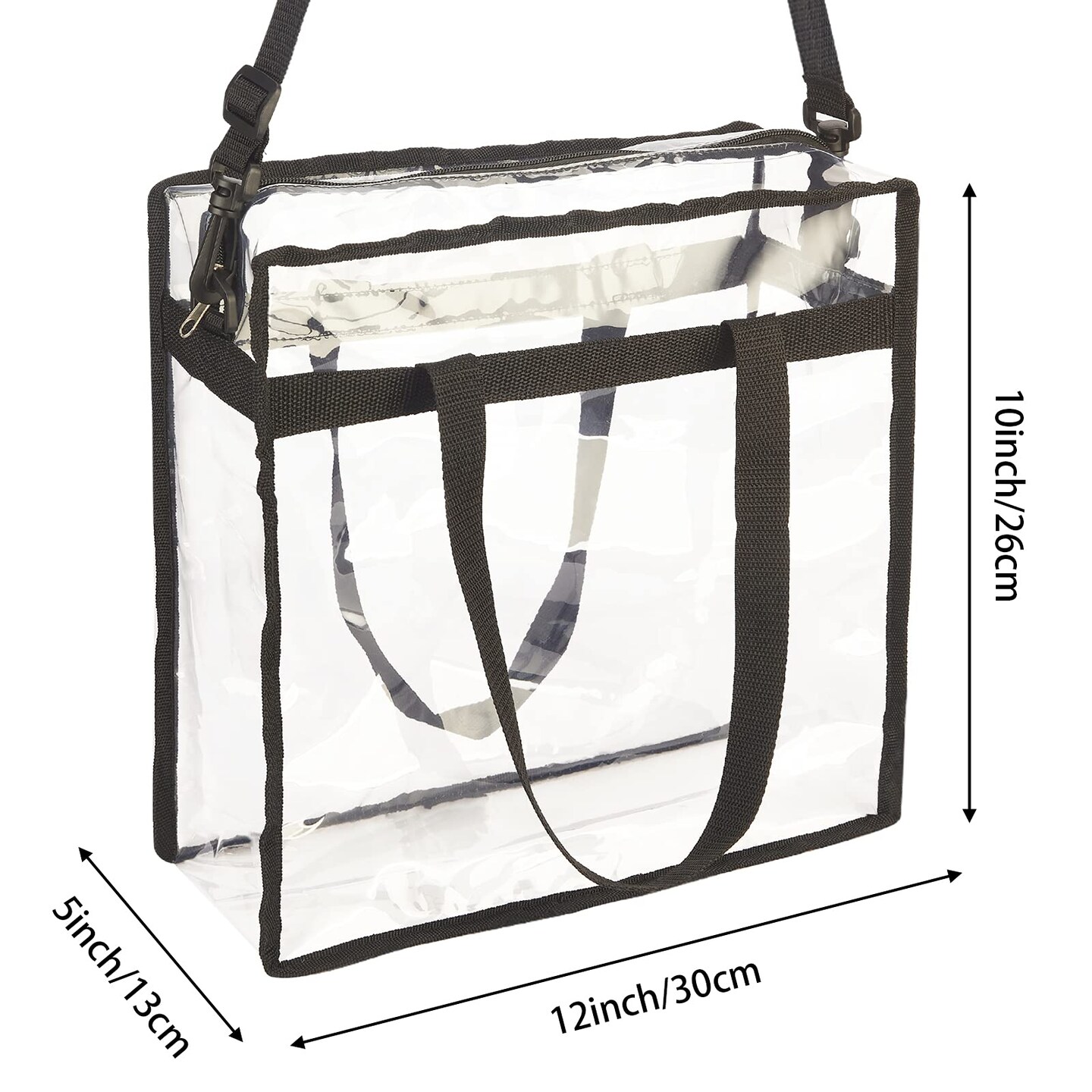 Clear Tote Bag Stadium Security Approved, See Through Clear Handbag Purse Bag for Work, Beach, Stadium, Makeup, Cosmetics