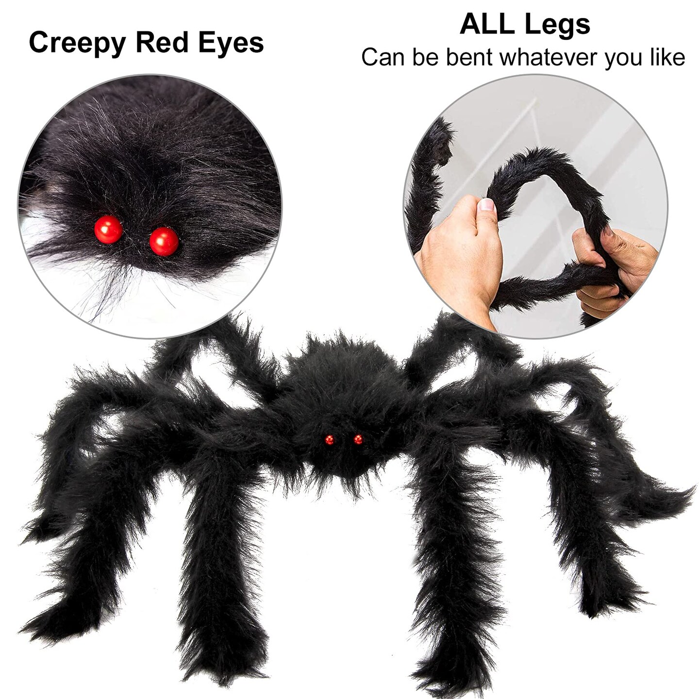 6 Pieces Halloween Spider Decorations, Realistic Large Scary Spider Decoration for Home Giant Spiders Props for Indoor Outdoor Party Decorations