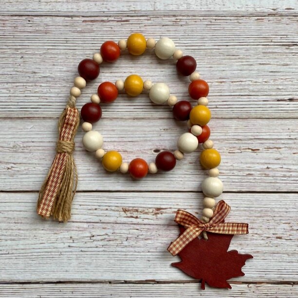 wooden beads fall beaded garland