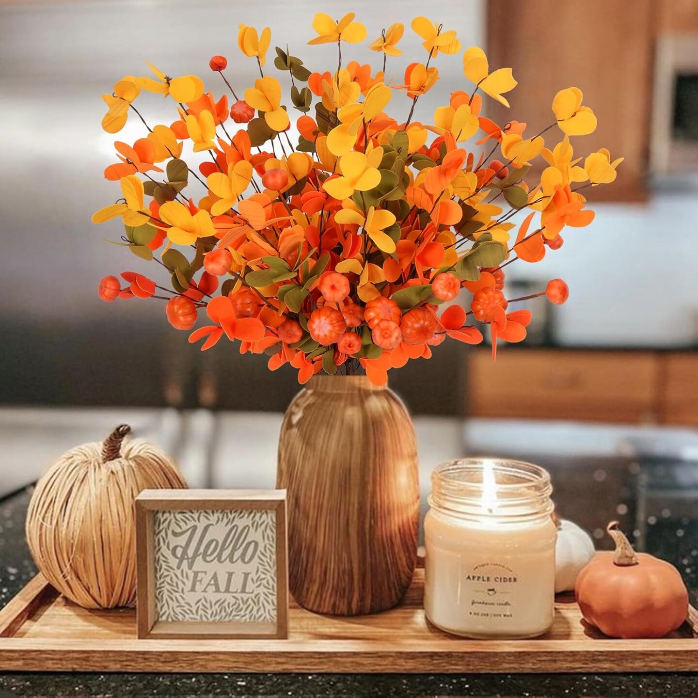 Fall Floral Stems with Pumpkins and Berries