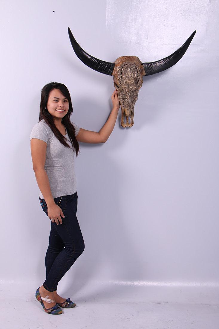 Bull Skull Life Size Statue
