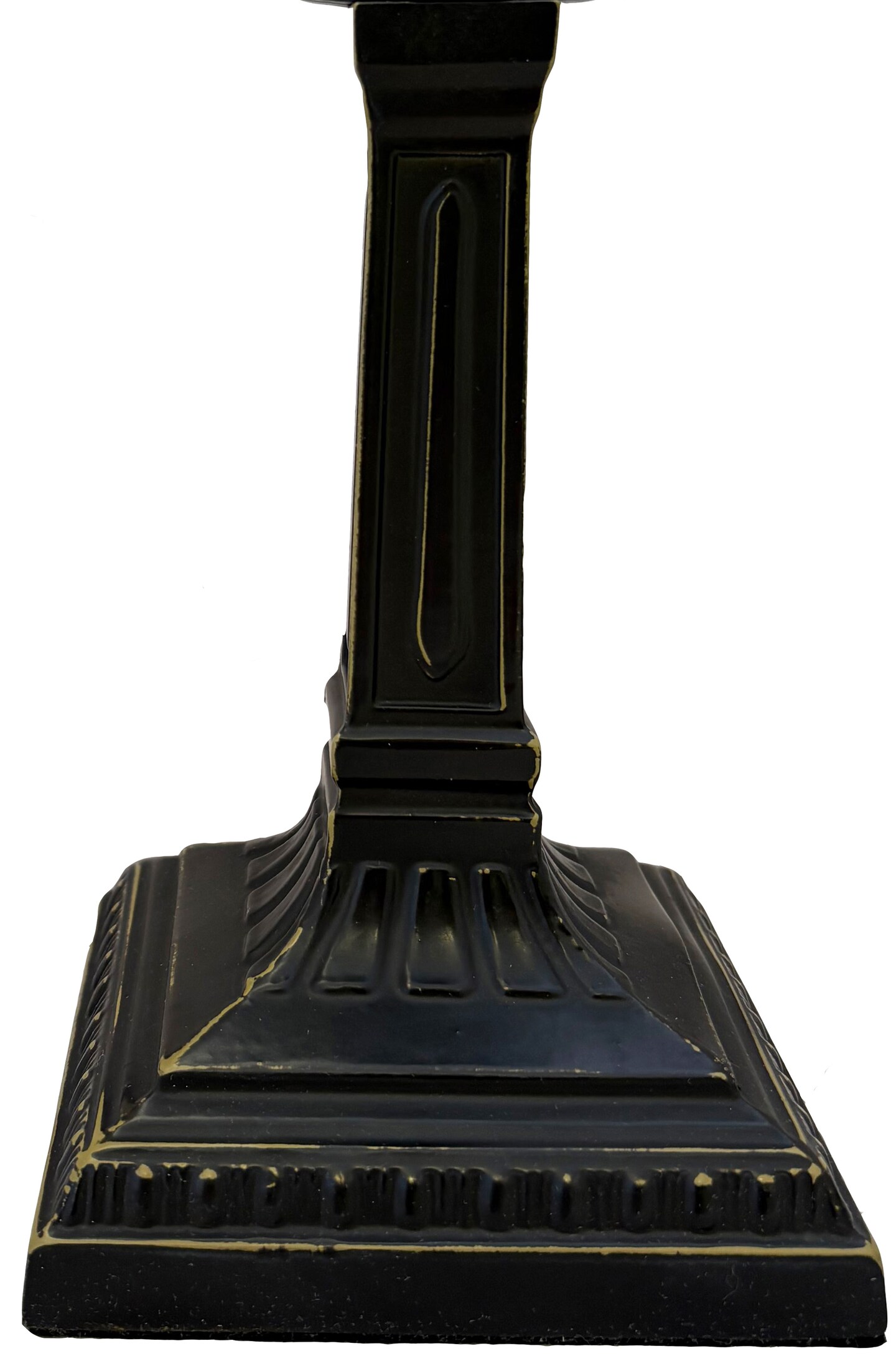 Mission Metal Lamp Base, Antique Bronze Finish With Gold Highlights, Nicely Weighted, 12" Tall