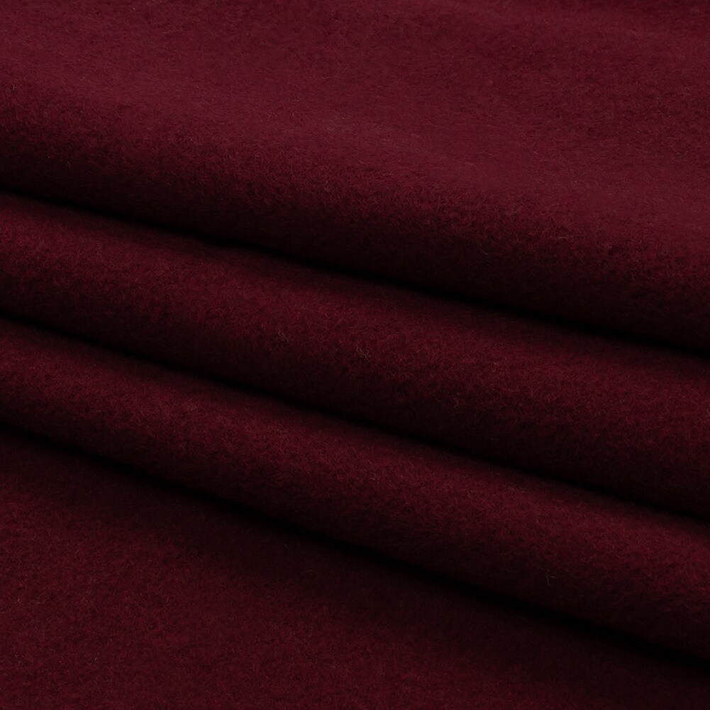 1 Yard Wool and Cashmere Coating Made in Italy, Sangria Red Alberini Collection 60&#x2019;&#x2019; Width