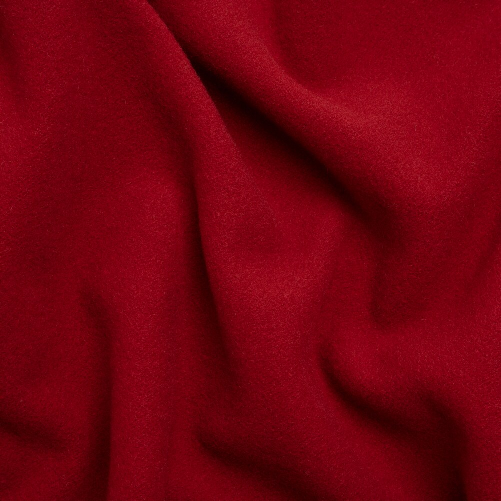 1 Yard Wool and Cashmere Coating Made in Italy, Red Alberini Collection 60&#x2019;&#x2019; Width