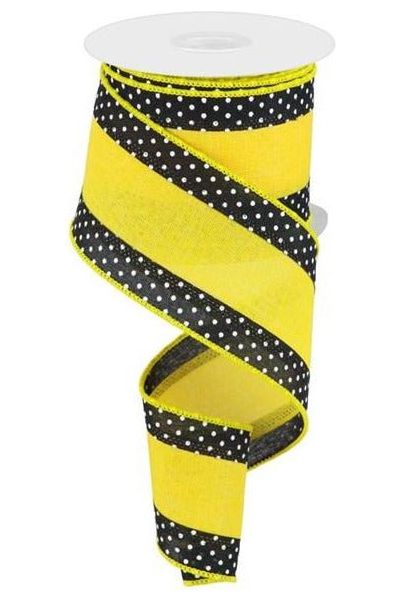 2.5&#x22; Swiss Dots Royal Ribbon: Sun Yellow (10 Yards)