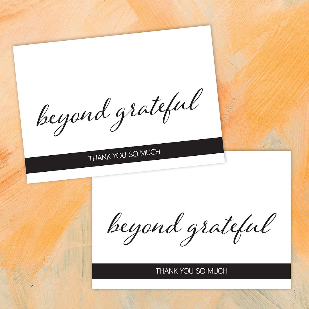 Great Papers! Simply Beyond Grateful Thank You Note Card and White Envelope, 4.875" x 3.375", 50 count