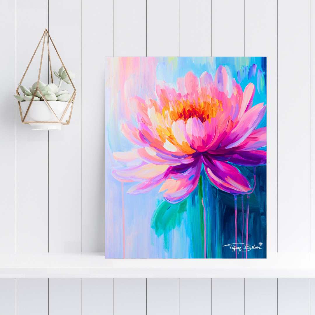 Bright Lotus Flower - Giclee Fine Art Print on Heavy Fine Art