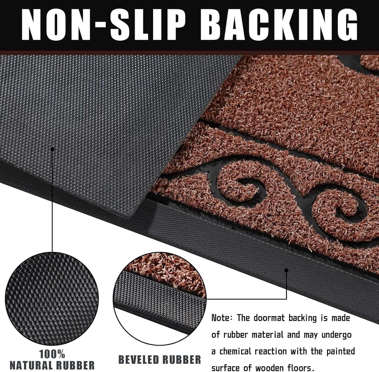 Outdoor Indoor Door Mat Outside Entrance 29.5 x 17, 100% Waterproof All-Season Front Welcome Mat, Washable Heavy Duty Doormat, Stain and Fade Resistant, Low Profile, Easy Clean,Maroon