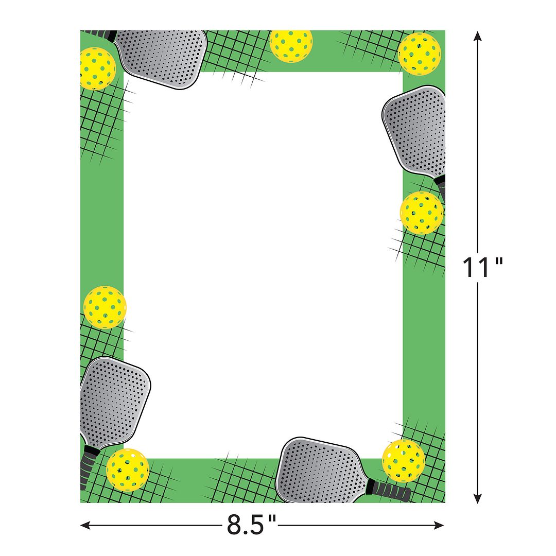 Great Papers! Pickleball Party Letterhead, for Invitations, Announcements and Personal Messages, Printer Friendly 8.5&#x201D;x11&#x201D;, 50 Pack