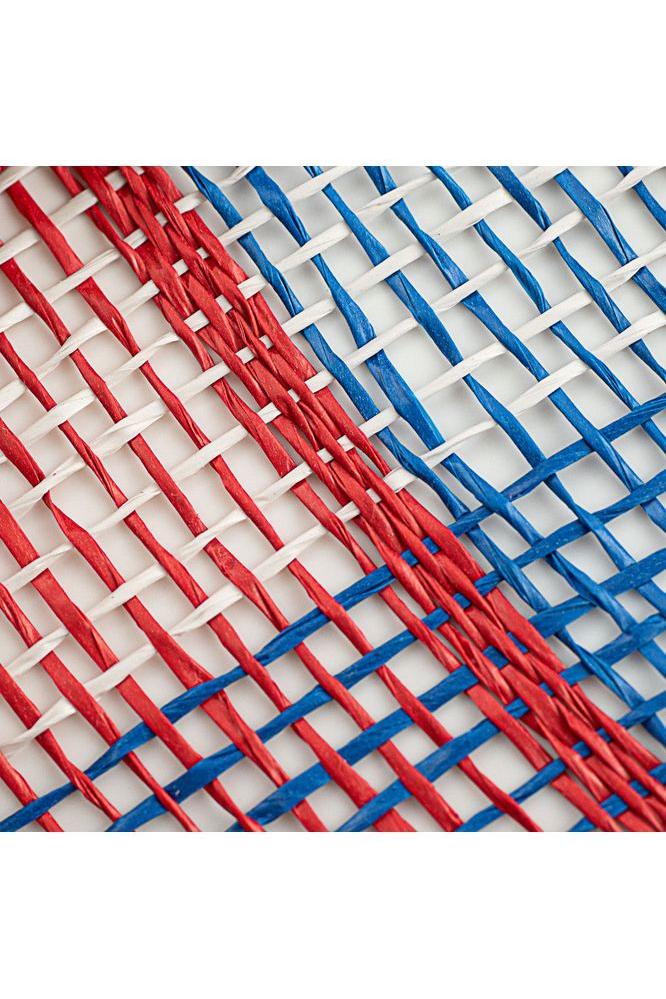 10&#x22; Poly Burlap Check Mesh Ribbon: Patriotic