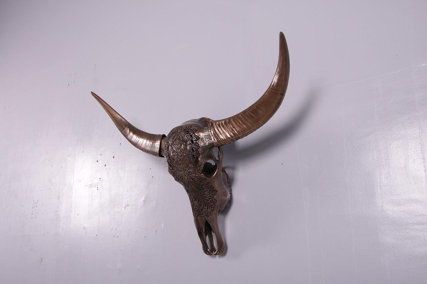 Bronze Bull Skull Life Size Statue