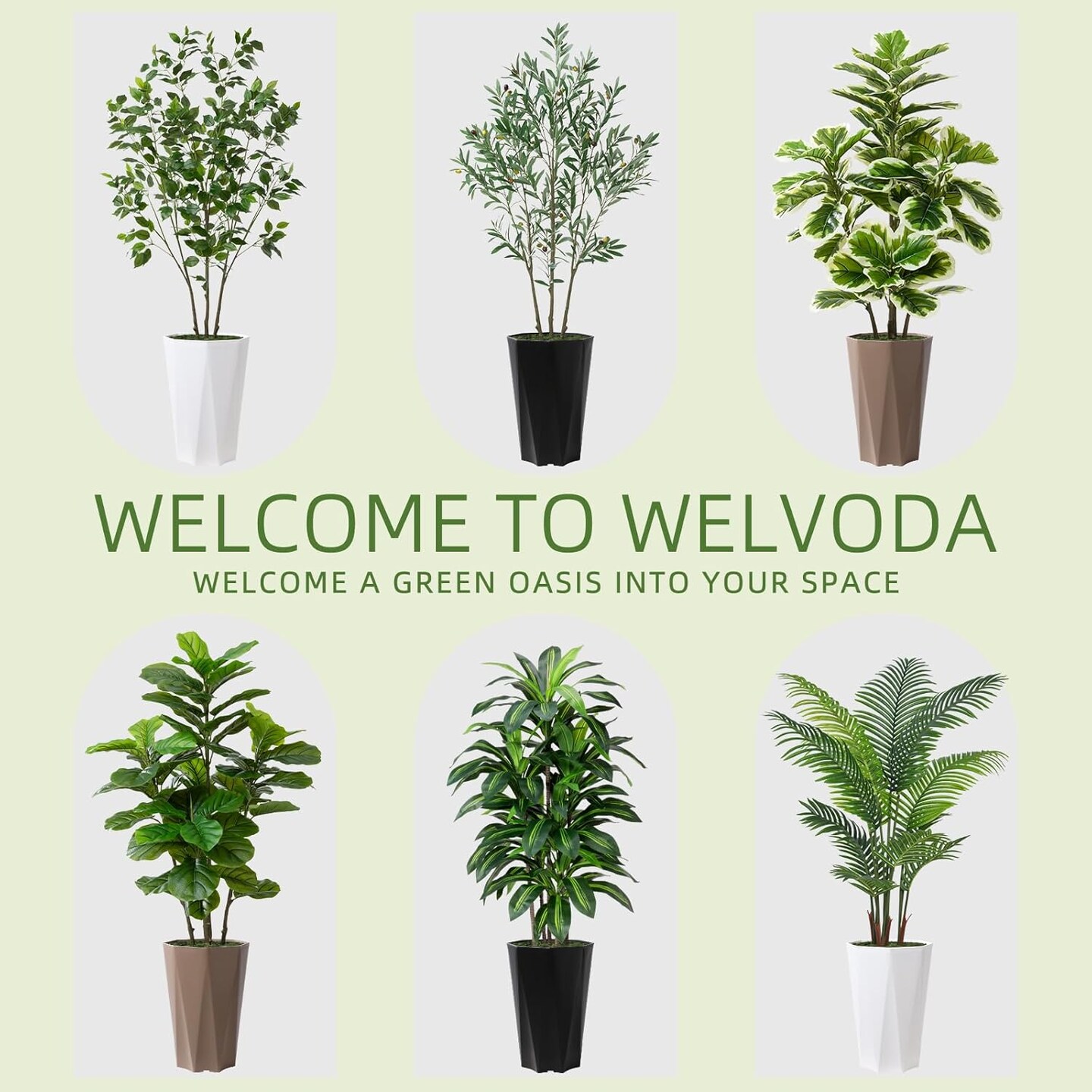 5ft Artificial Dracaena Plant – Faux Yucca with White Diamond Planter for Home & Office Decor