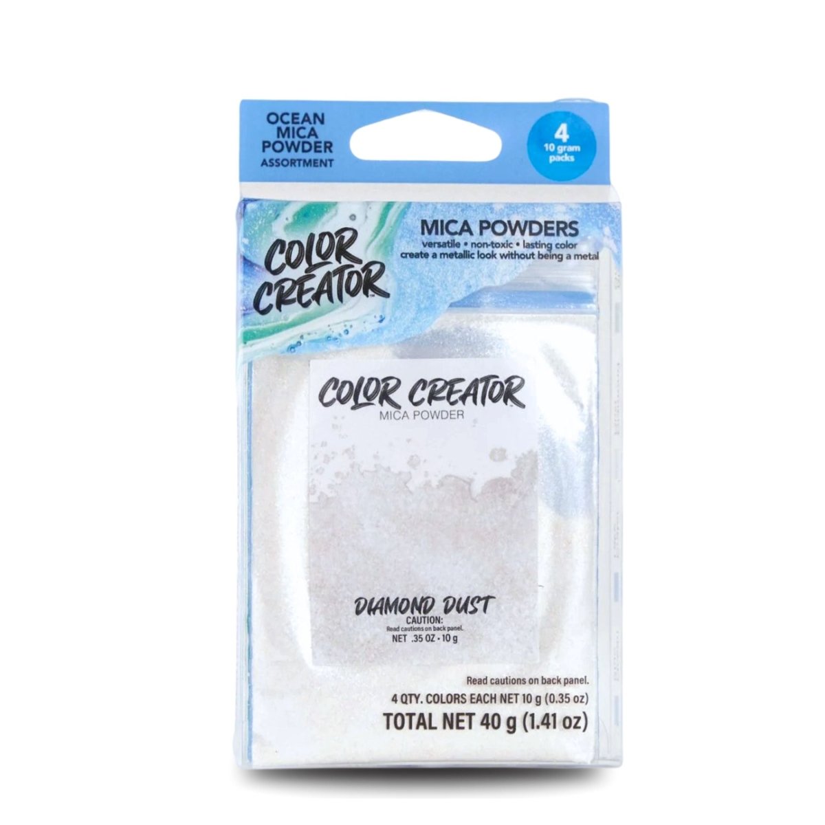 Color Creator Ocean Mica 4pk - (10g bag each; Ocean Blue, Crater Lake, Diamond Dust, Blue Green)