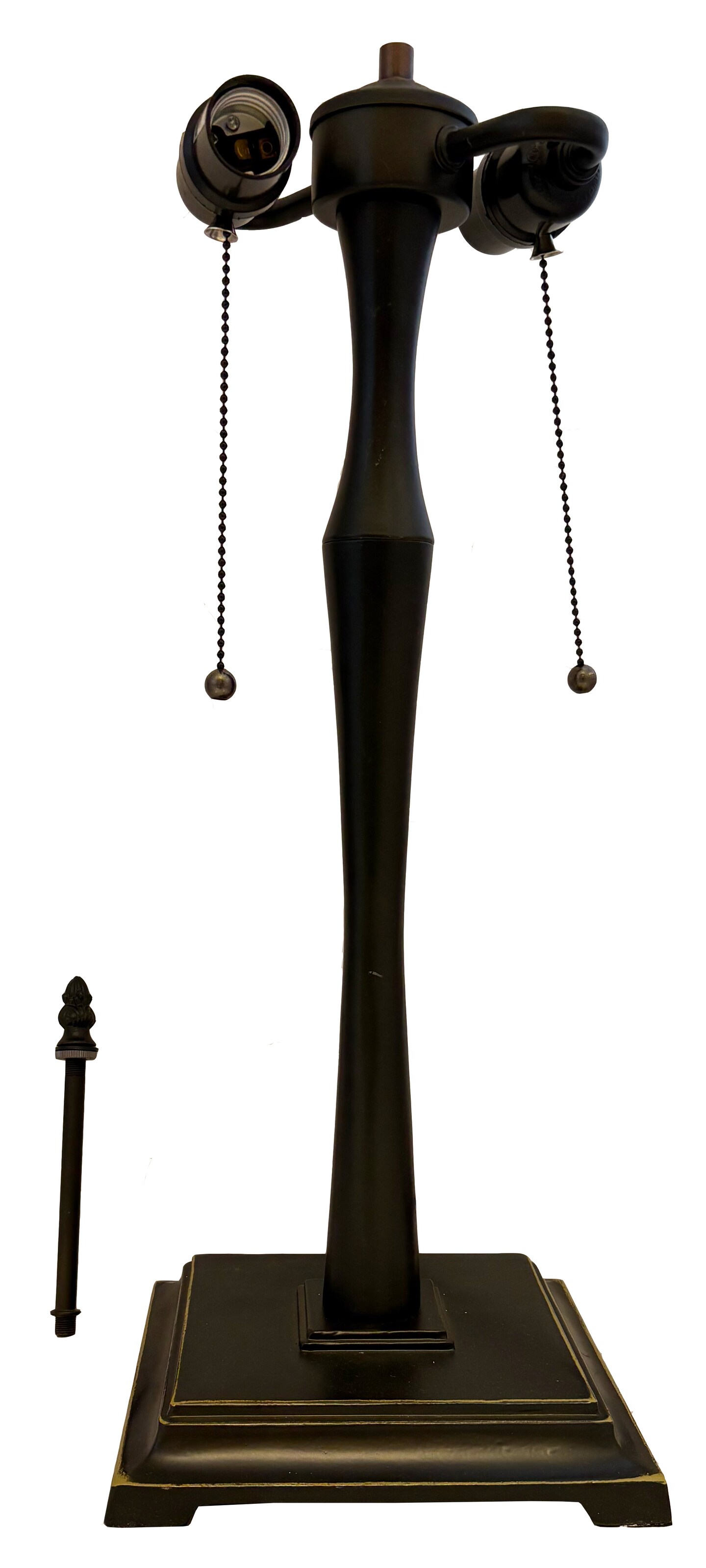 Doric Lamp Base, Antique Bronze Finish With Gold Highlights, Nicely Weighted, 25&#x22; Tall