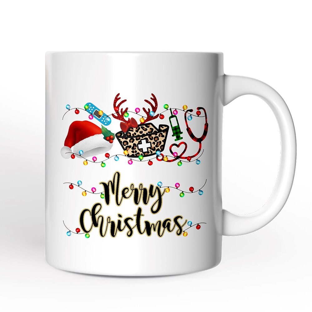 Plaid Nurse Christmas Mug, Gift for Medical Assistants and Hospital Technicians