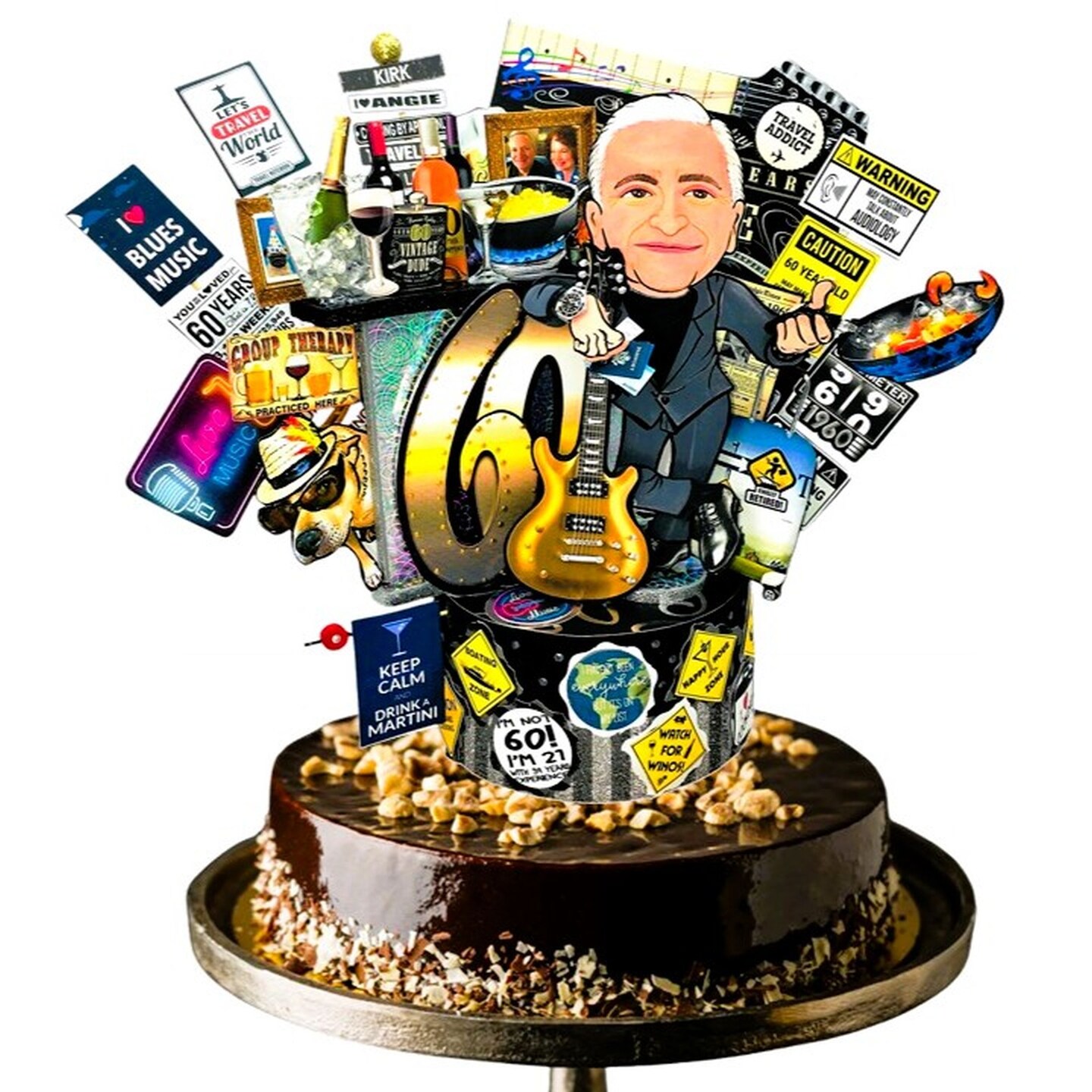 Personalized 60th 70th birthday cake topper, 80th and any age Custom ...