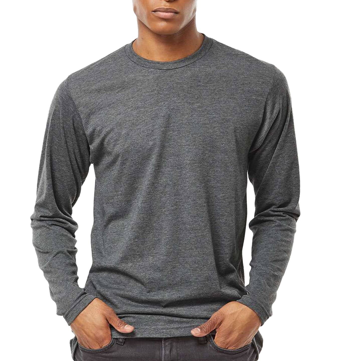 Tultex Poly-Rich Long Sleeve T-Shirt, Adult Pullover Tees for Men Mix Color Crewneck T-Shirt