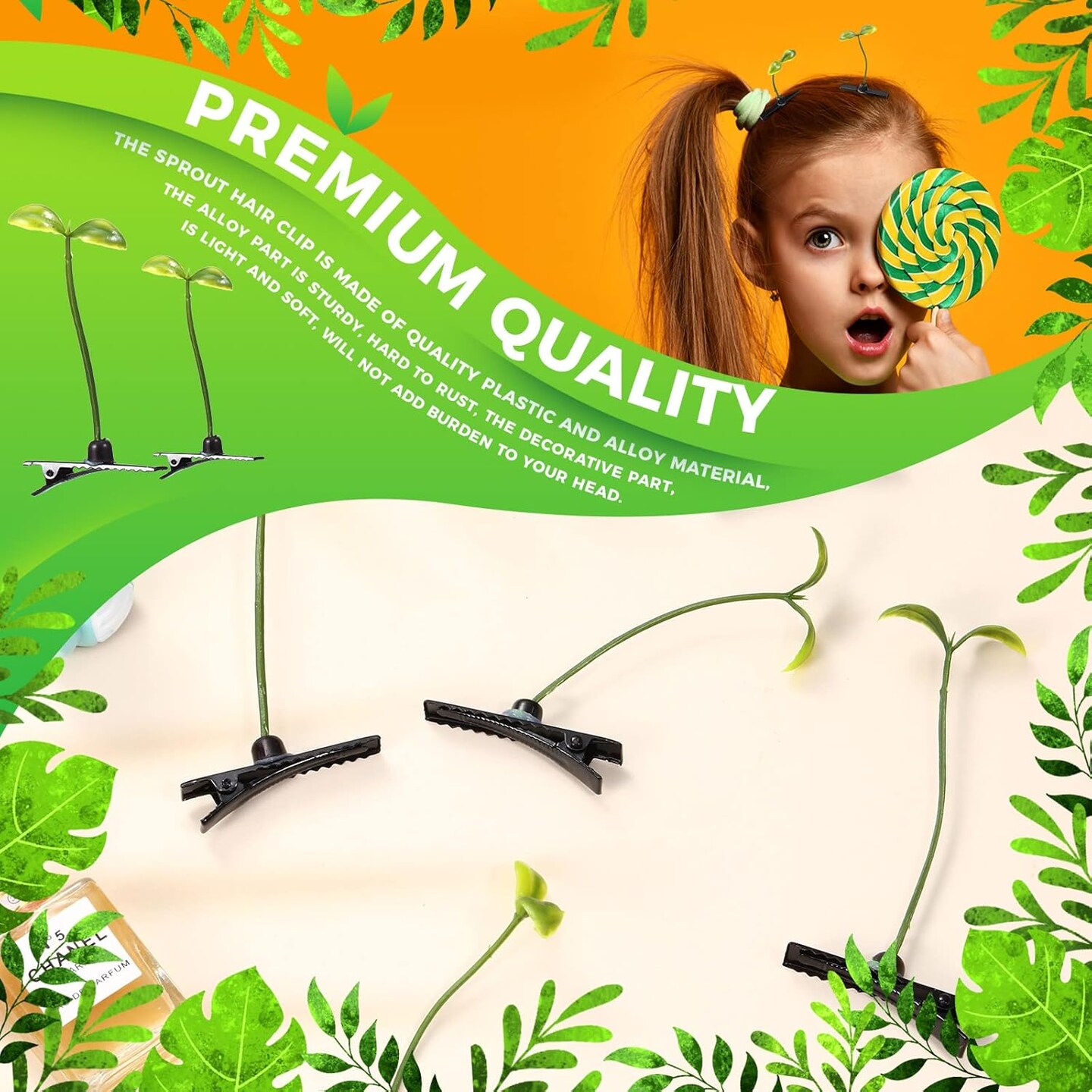 30 Pcs Mixed Style Flower, Grass, Butterfly Hair Clips and Barrettes (Bean Sprout Style)