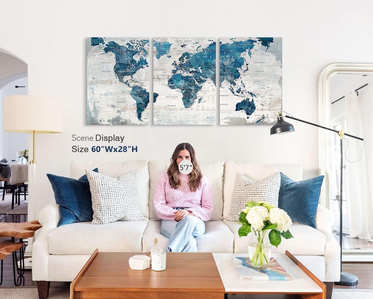 Canvas Wall Art Bedroom Wall Decor Blue Pictures