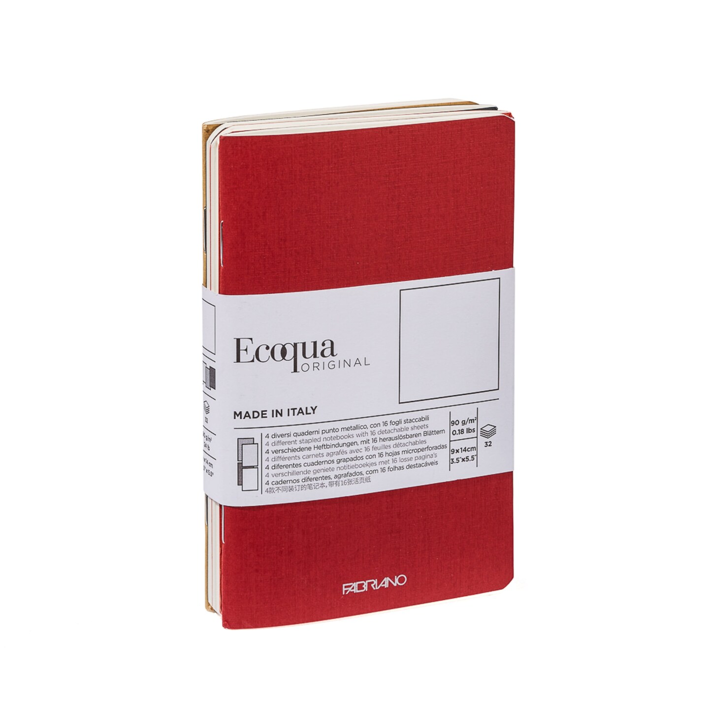 Fabriano EcoQua Pocket-Sized Notebook, 4 Notebook Pack