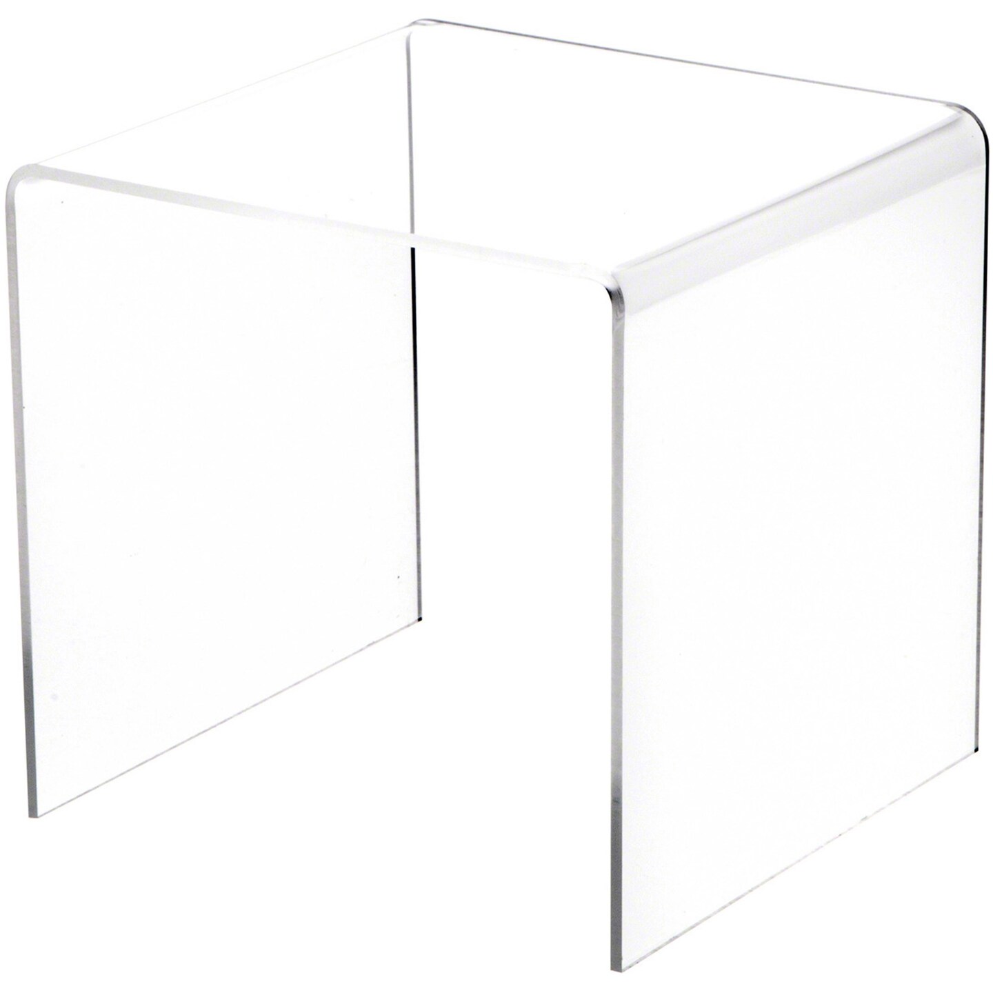 Plymor Clear Acrylic Square Display Riser, 6" H x 6" W x 6" D (1/8" thick)