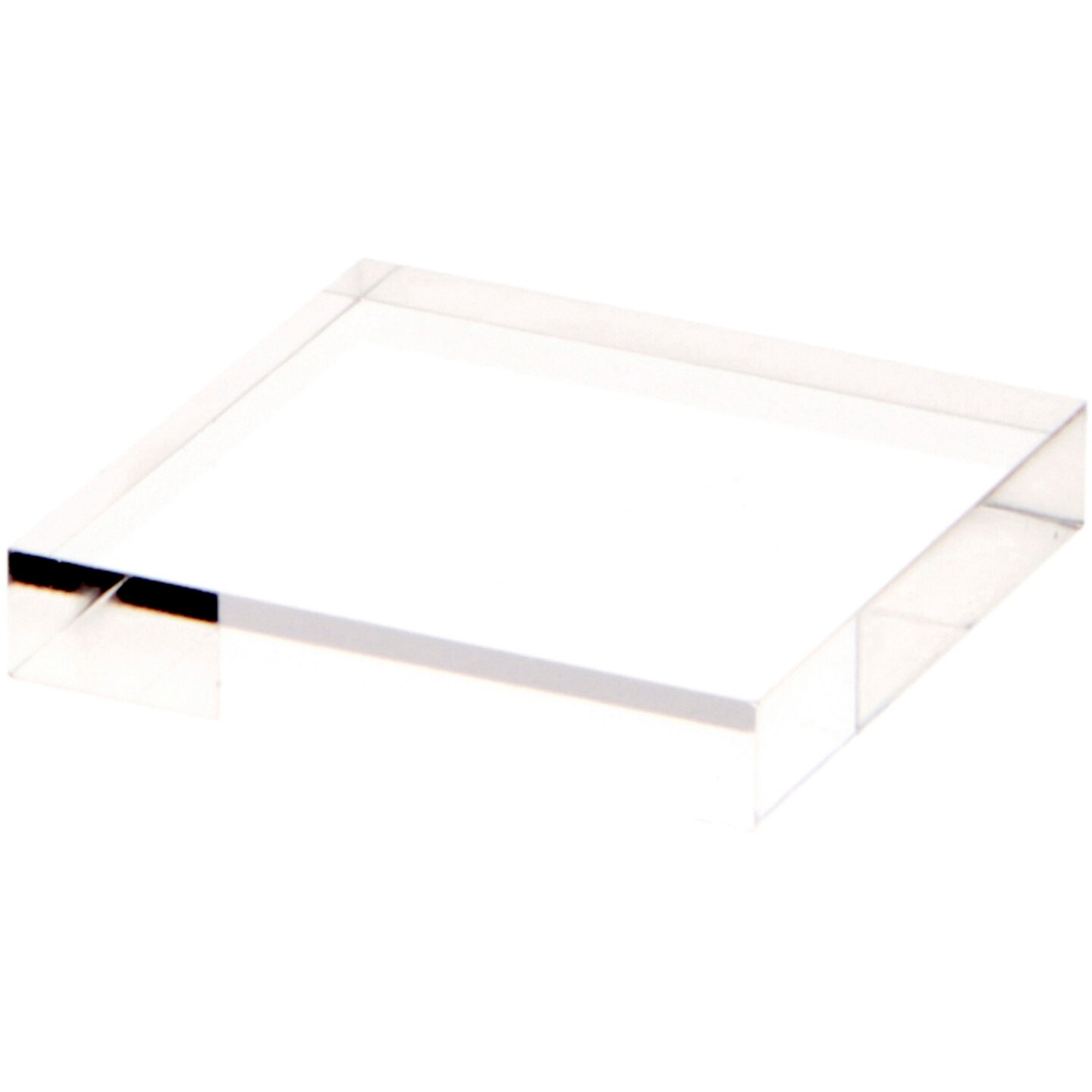 Plymor Clear Square Acrylic Display Base, 2" W x 2" D x 0.375" H