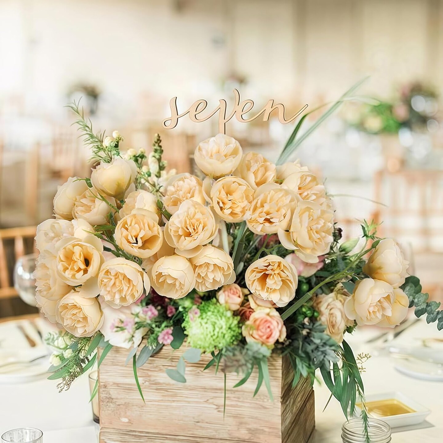 18 PCS Ranunculus Artificial Flowers Peonies Flowers(Champagne)