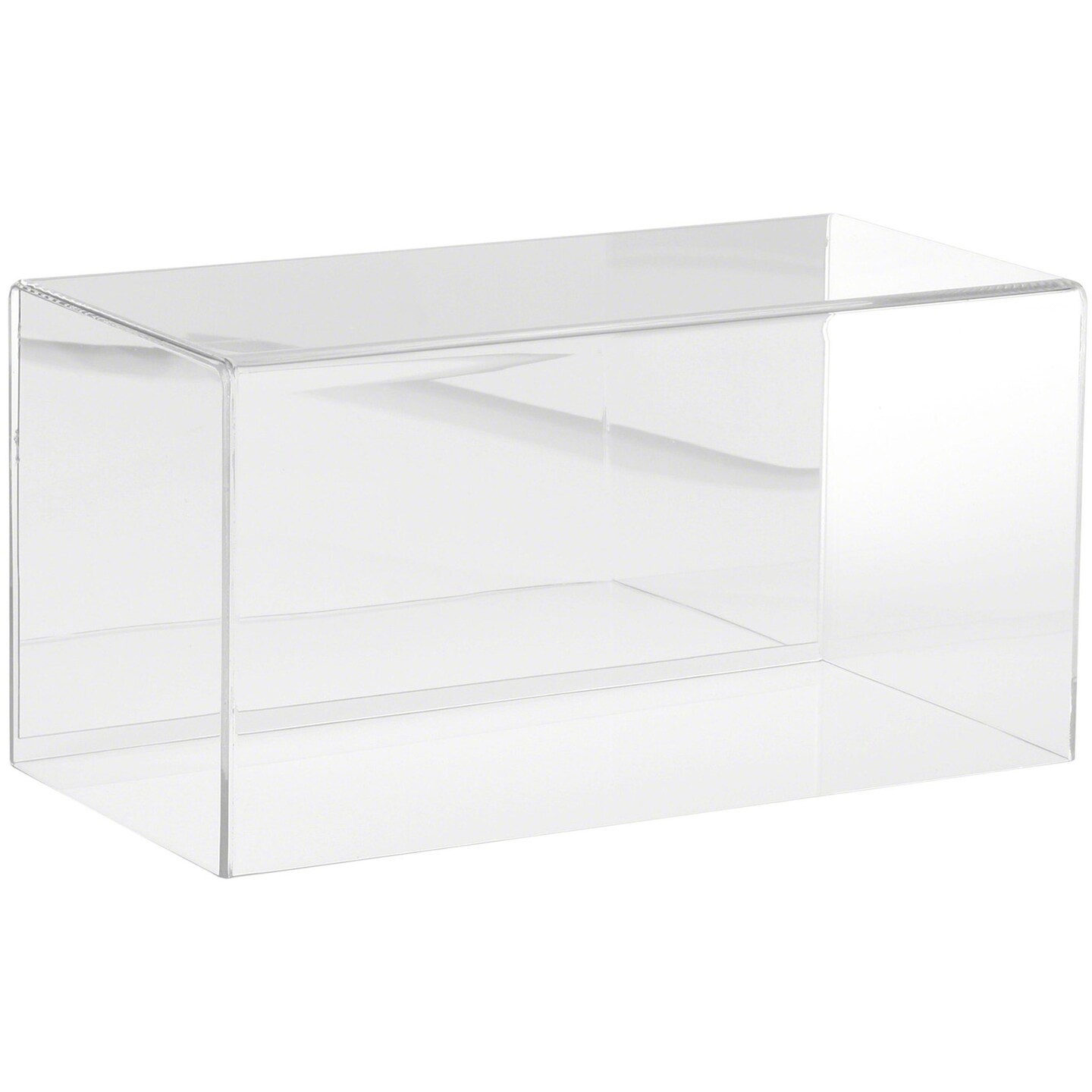 Plymor Clear Acrylic Display Case with Hardwood Base, 12" W x 6" D x 6" H