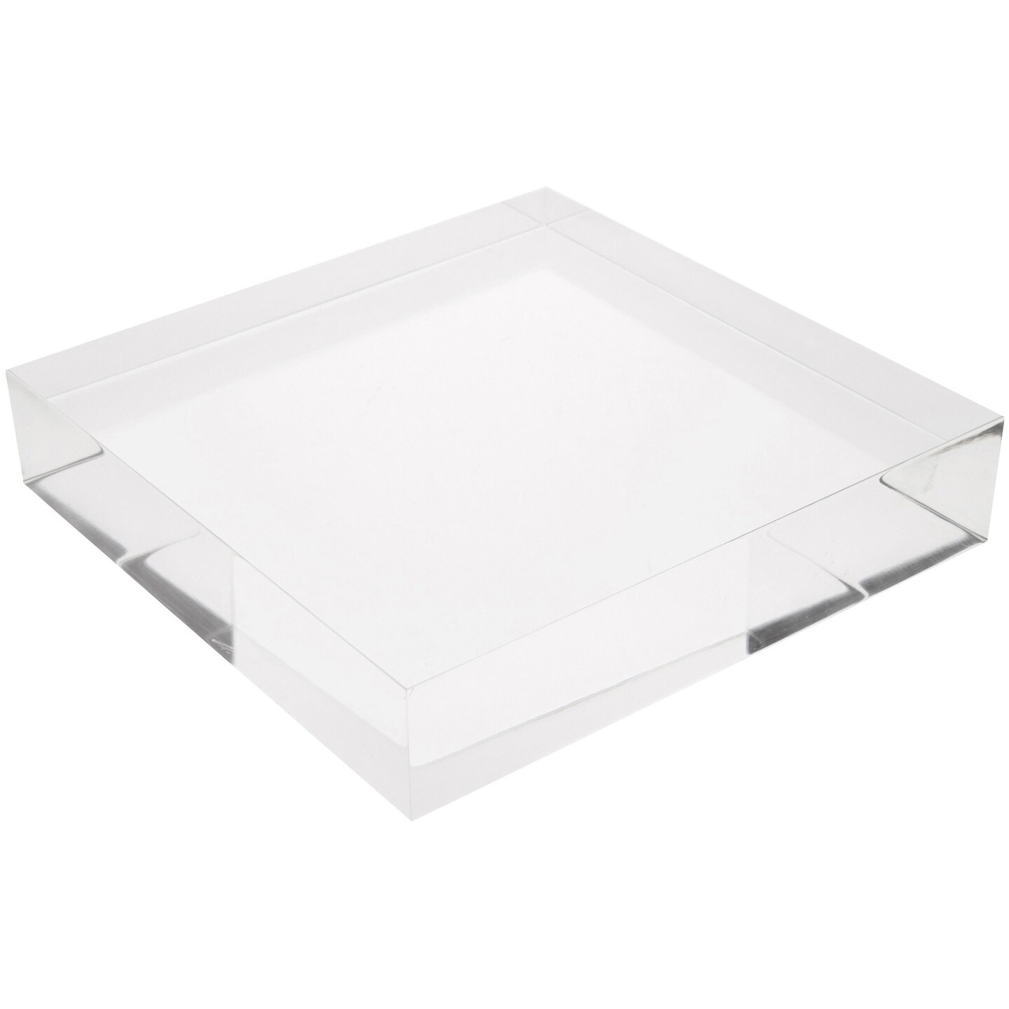 Plymor Clear Polished Acrylic Square Display Block, 1.5" H x 7" W x 7" D
