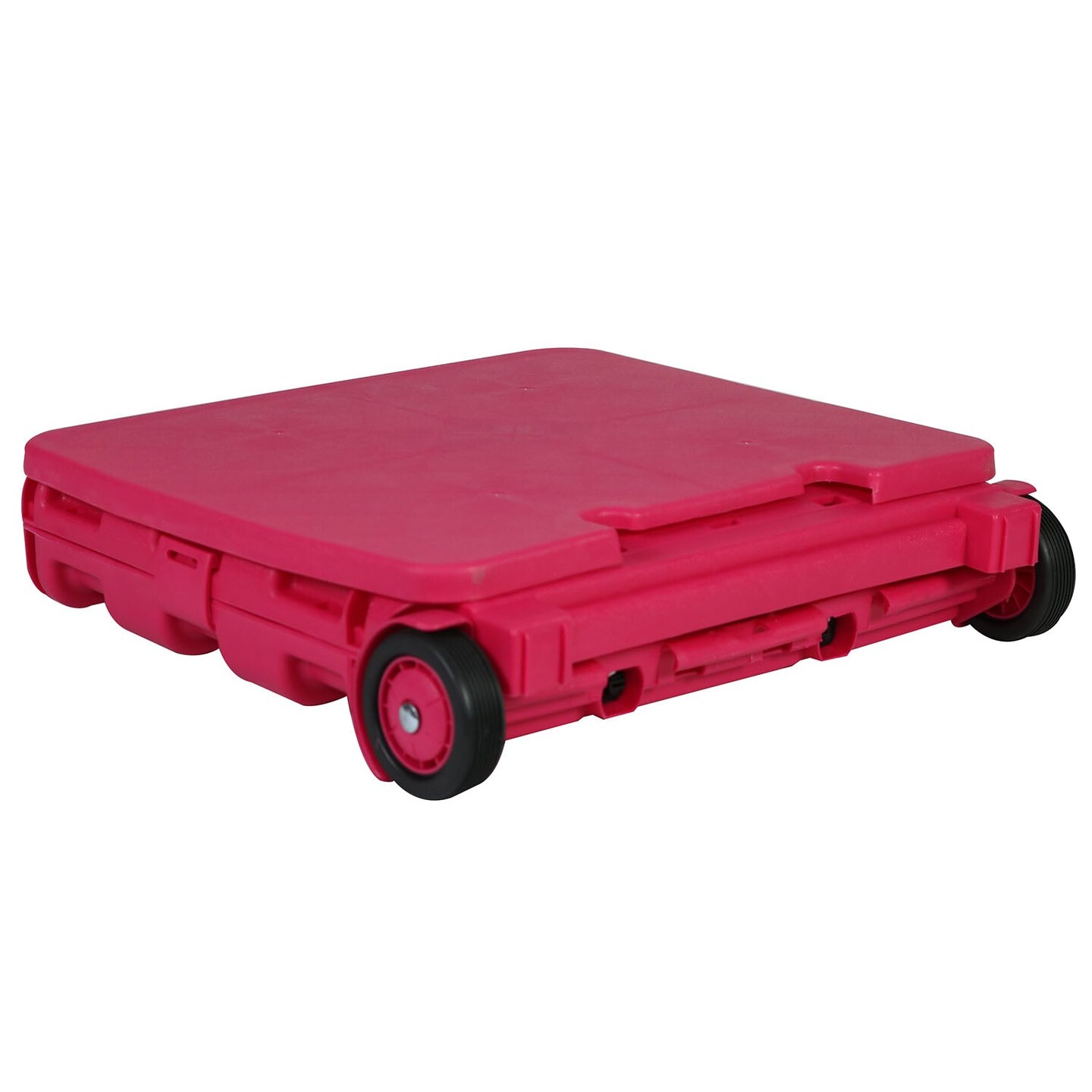 Collapsible Plastic Rolling Craft Cart, Pink
